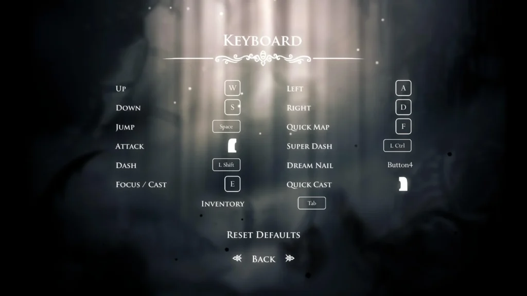 Customizing Controls for Keyboard and Mouse in Hollow Knight: